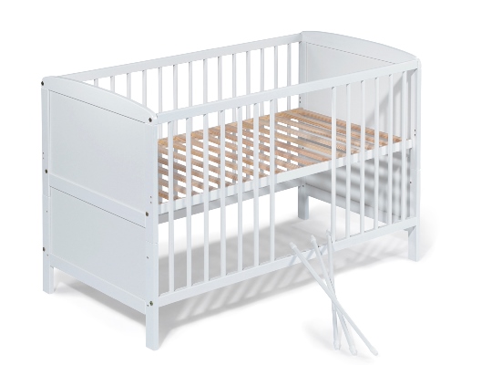 BabybettKinderbett/"NELE/"120x60 cmweissKOMPLETTumbaubarNEU