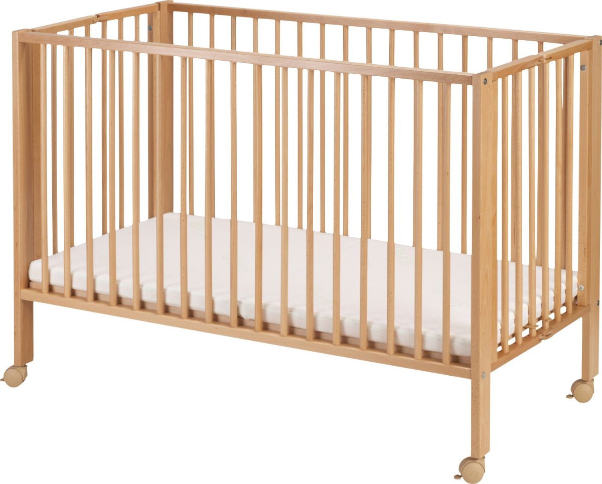Babybett Kinderbett Eulchen 120x60 Matratze Betttasche CREME Massivholz Holz Neu