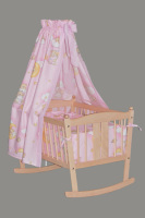 KOKO Wiegenwäsche-Set für Kufenwiege 'Wolke rosa'