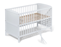 KOKO Babybett | Gitterbett | Kinderbett | 'NELE' | weiss | 120x60 cm | umbaubar